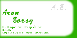 aron borsy business card